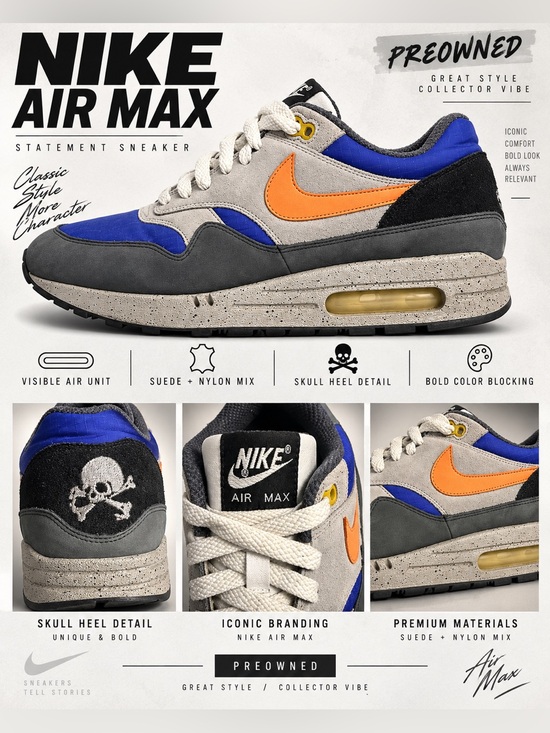 Nike Other - Nike Air Max 90 (Skull and Bones edition)